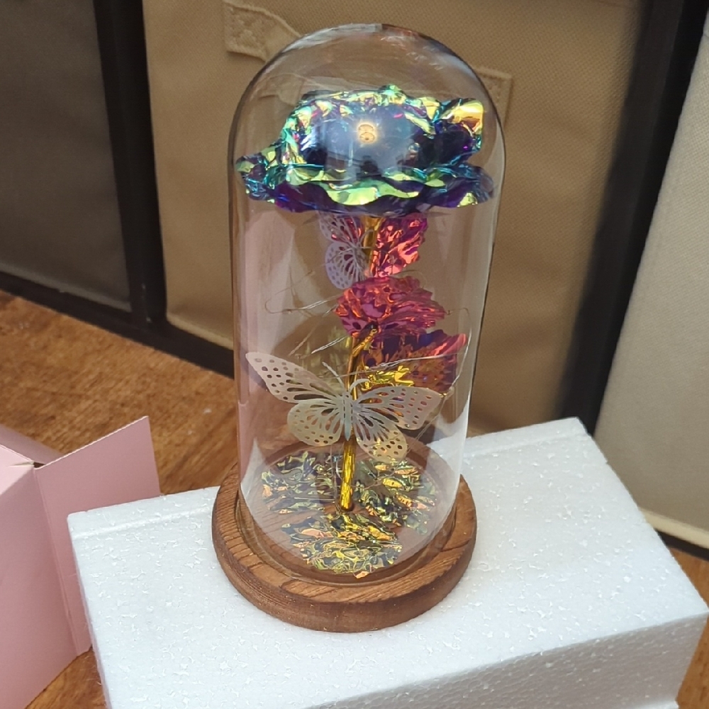 Rose In Glass Cloche